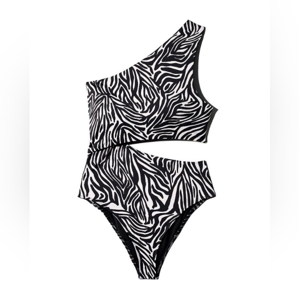Beach Riot Celine One-Piece Swimsuit Zebra Print M *FLAW* - Picture 12 of 12